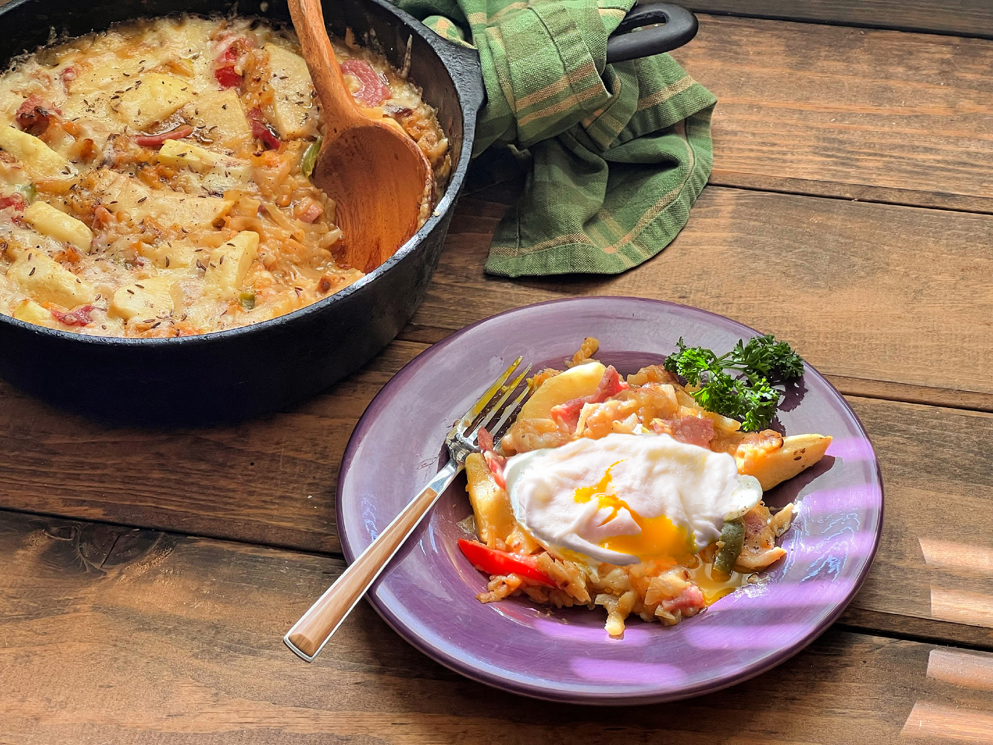Irish Cheddar Hash with Country Ham & Apples